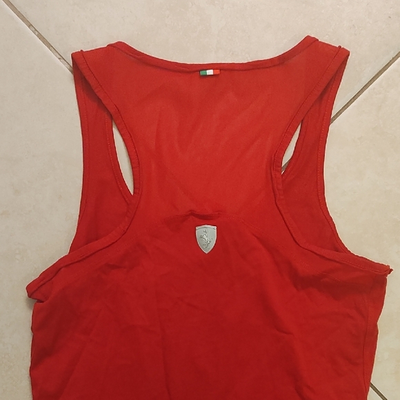 Puma Red Racerback Tank with Silver Crest Logo - Picture 6 of 7